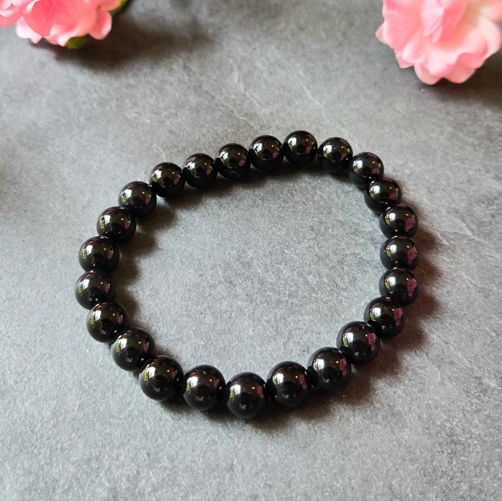 NWT Soul Charms Black Obsidian Beaded Bracelet